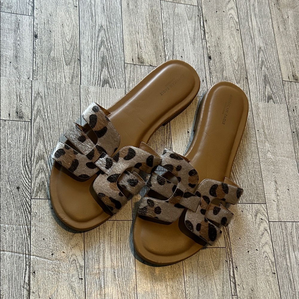 American Eagle Leopard Print Slide Sandals size 8.5